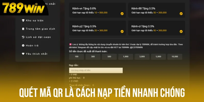 Quét mã QR là cách nạp tiền nhanh chóng, an toàn Quét mã QR là cách nạp tiền nhanh chóng, an toàn
